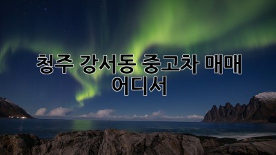 청주 강서동 중고차 매매, 어디서?